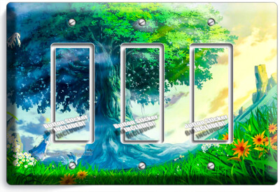 GIANT SEQUOIA TREE OF LIFE ANIME 3 GFCI LIGHT SWITCH WALL PLATE BEDROOM HD DECOR