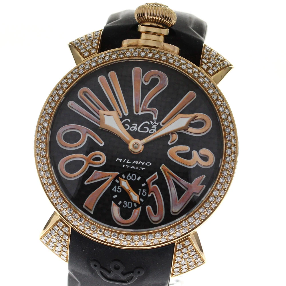 GaGa MILANO Manuale48MM Limited Edition 18K Pink Gold Diamond