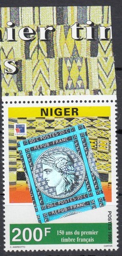 1° Francobollo Francese 150 anni OLOGRAMMA Niger MNH 1999 (144621)