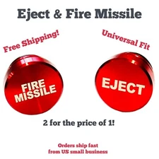 Ejection Seat & Fire Missile Buttons for Car Lighter (2 pack) - Universal Fit