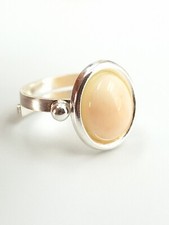 ANELLO DONNA CORALLO ROSA SARDEGNA ARGENTO 925 RODIATO ORO BIANCO  REGOLABILE 