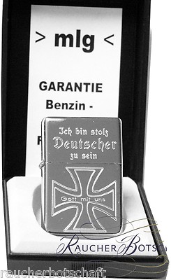 ICH BIN STOLZ DEUTSCHER ZU SEIN  GOTT MIT UNS EK  ZIPPO ORIGINAL