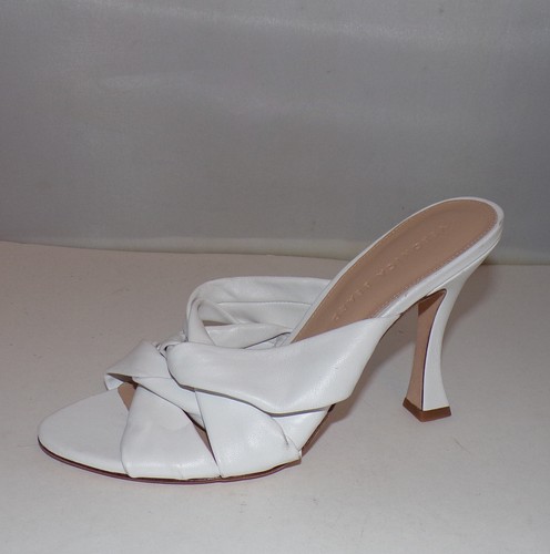 Veronica Beard Womens Alin Woven Heels Sandals White Leather 7.5 New $395 - Picture 6 of 6