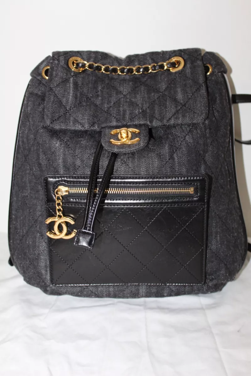chanel black backpack