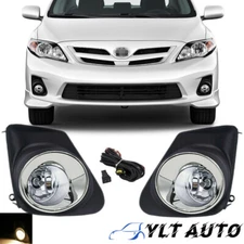 Front Chrome Housing Fog Lights W/Bulbs For 2011-2013 Toyota Corolla S XRS LE