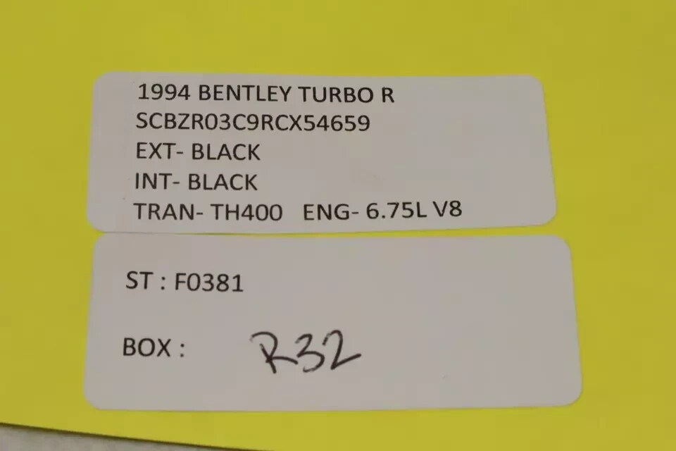 1994 Bentley Turbo R Rear Side Seat Belt Buckle Black OEM