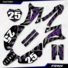 Black & Purple Fierce Racing Graphics Kit fits 08-25 YAMAHA TTR125 TTR 125 decal