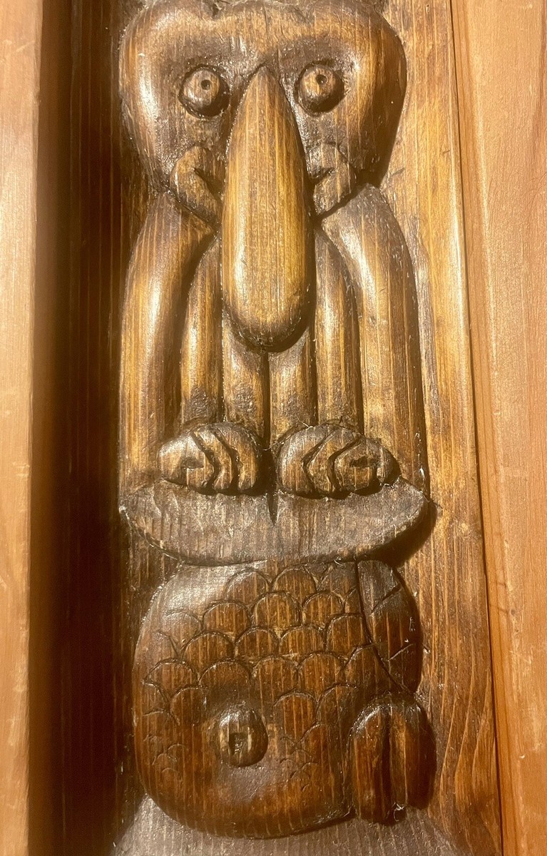 Vintage signed wooden art carving | eBay