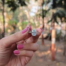 Solid 925 Sterling Silver Natural Blue Topaz Gemstone Ring Jewelry For Her A 4