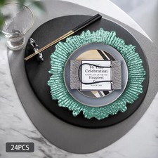 24 Pieces 12.6in Charger Plates Set Of 24 Round Reef Chargers For Dinner Plastic