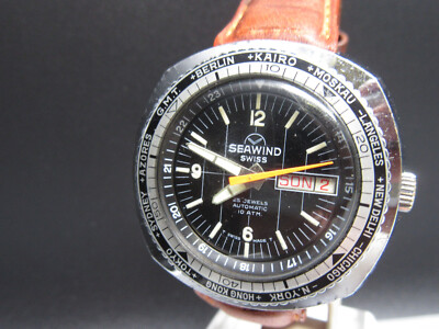 D920   Vintage '' SEAWIND Diver '' Automatic Armbanduhr Taucher GMT Selten  