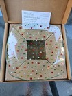 Pampered Chef Holiday Dots Square Bowl Clear Polka Dots 9.5" Serving Dish #3010