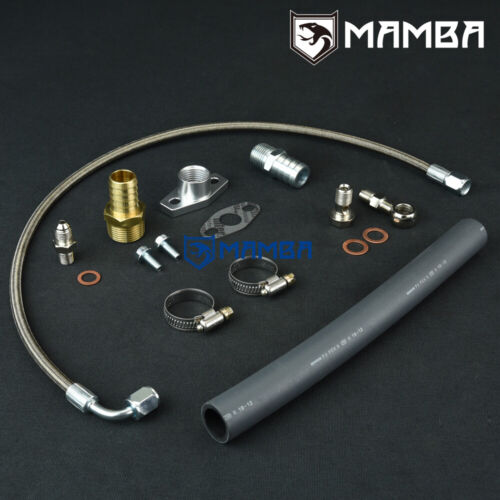 Top Mount Turbo Oil Feed & Return Line For Nissan RB20 RB25 w/ Greddy TD06 T620Z - Picture 1 of 5