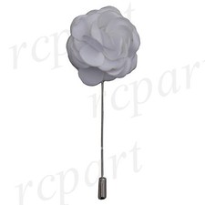 New in box formal Men's Suit chest brooch White fabric flower lapel pin wedding