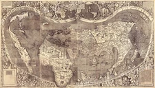 1507 Historic Map by Waldseemuller - First Map to Name "America" - 14x24
