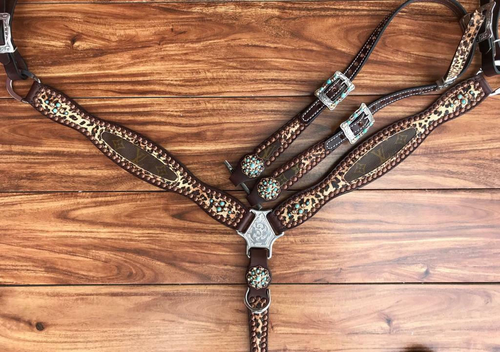 Ensemble d'attaches en cuir Western Saddle Horse Bling bride
