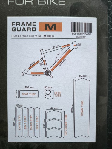 Fascia protezione telaio bici adesiva ritagliabile mis. M texture opaco lucido - Foto 4 di 4