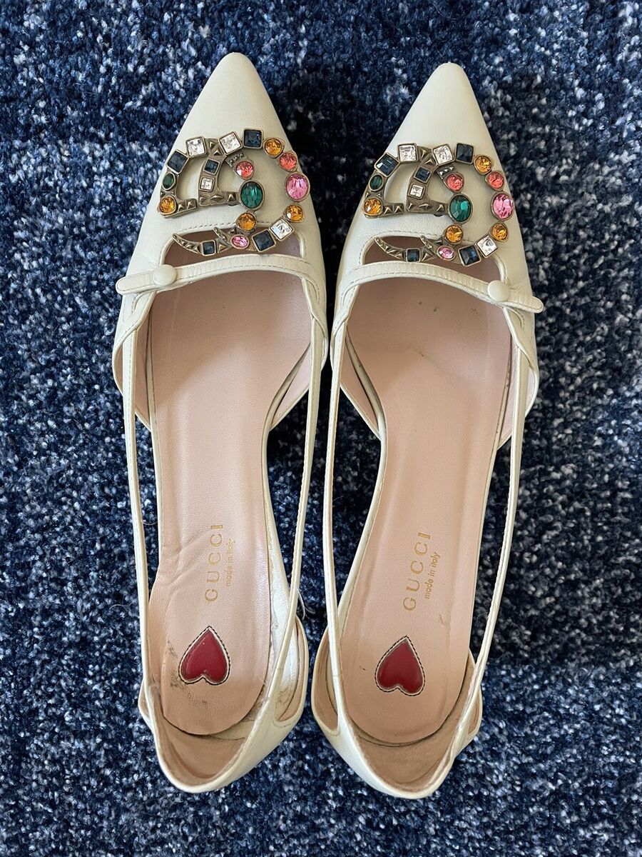 Gucci White GG Crystal Bamboo Unia Heels 8.5 | eBay Gucci White GG Crystal Bamboo Unia Heels 8.5 | eBay