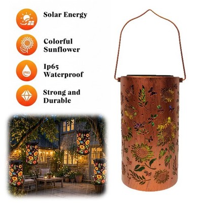 Sunflower Solar Lantern Outdoor Waterproof Hanging Light Garden Yard Patio NEU
