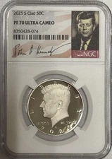 2025 S Kennedy Half Dollar Proof 50C NGC PF70 Ultra Cameo