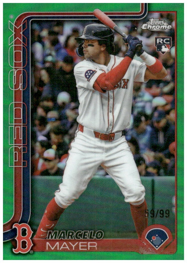 2025 Topps Chrome Update Green Refractor Marcelo Mayer #USC9 Red Sox RC /99