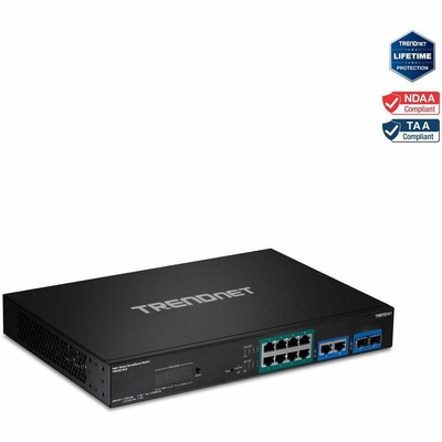 TRENDnet 12-Port Gigabit PoE+ Surveillance Switch with 8 x Gigabit PoE+ Ports