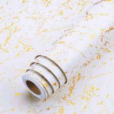 Thick White and Gold Wallpaper Marble Peel and Stick Wallpaper Modern White Marb