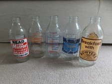 5 x Vintage Advertising Milk Bottles - Excellent Condition