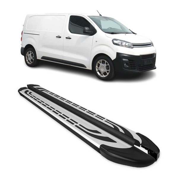 Trittbretter Seitenschweller FüR Citroen Jumpy 2016-2026 L2 L3 Alu Schwarz-image