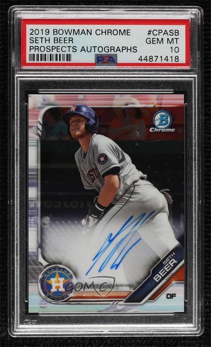2019 Bowman Chrome Prospects Auto Seth Beer #CPA-SB PSA 10 GEM MT Auto 5ov