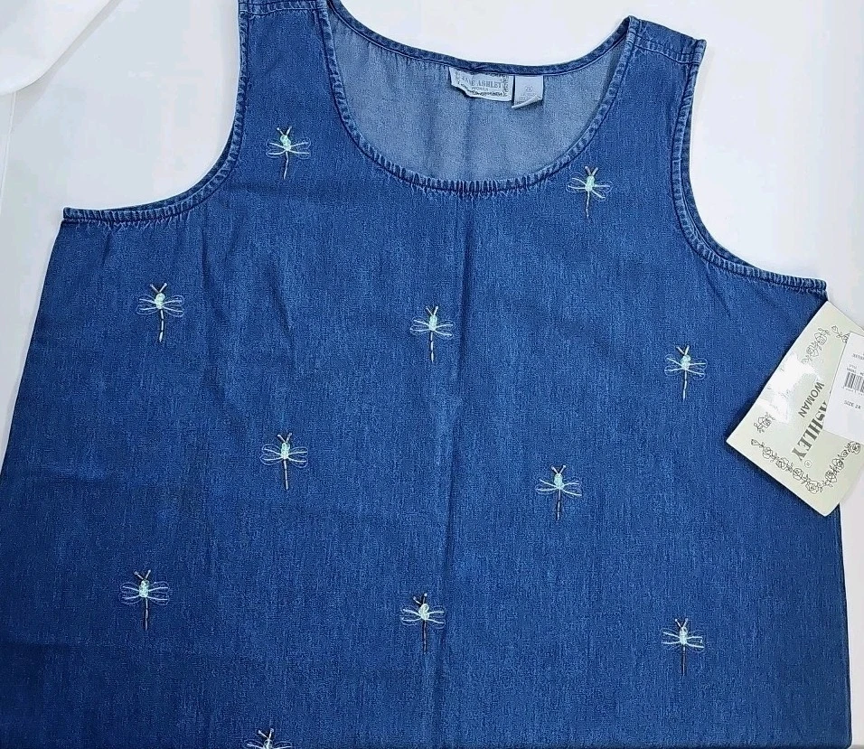 Nuevo con etiquetas Vestido Maxi Jersey Jane Ashley Talla 2X Libélulas Pradera Cottagecore Twee Foto 3 de 4