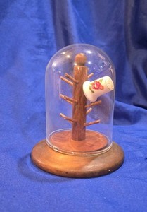 12 Thimble Glass Display Dome with Wooden Base