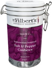 Mr Filbert’s Indonesian Inspired Salt & Pepper Cashews – 235g Sharing Bag |