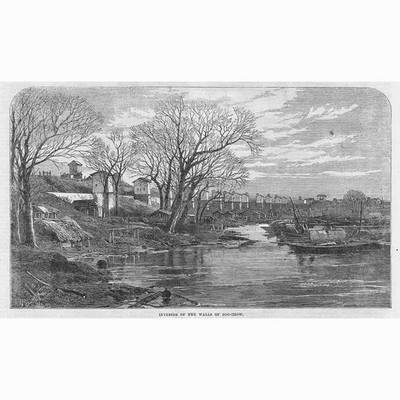 CHINA Taiping Rebellion Interior of the Walls of Soo Chow - Antique Print 1864