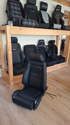 2 Recaro Sportsitzte klassik klappbar Heizung Leder schwarz BMW Porsche 911 E 30