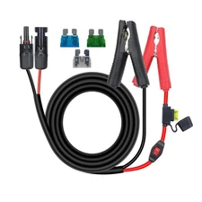 RIIEYOCA 14AWG Battery Alligator Crocodile Clip to Solar Connector Extension