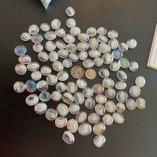 1LB Flat Glass Marbles, Frosted Clear Decorative Marbles for Vases Aquarium.