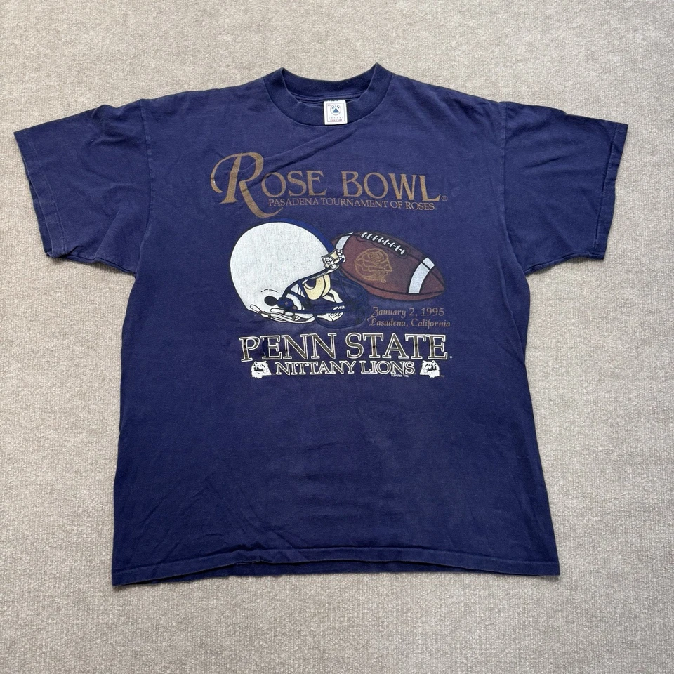 Vtg 90s Penn State Rose Bowl T Shirt Size XL 95 Nittany Lions College Football - Image 2 of 4