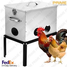 40lb Automatic Chicken Feeder 6-Port Large Capacity Metal Poultry Feeder