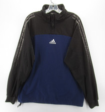 VINTAGE Adidas Jacket Men Large Blue Climacool Track 1/4 Zip Colorblock Y2K 