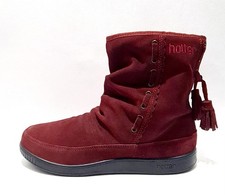 Hotter Pixie Boots Size 5 UK Wide Fit New Red Suede Leather Warm Lined EXF