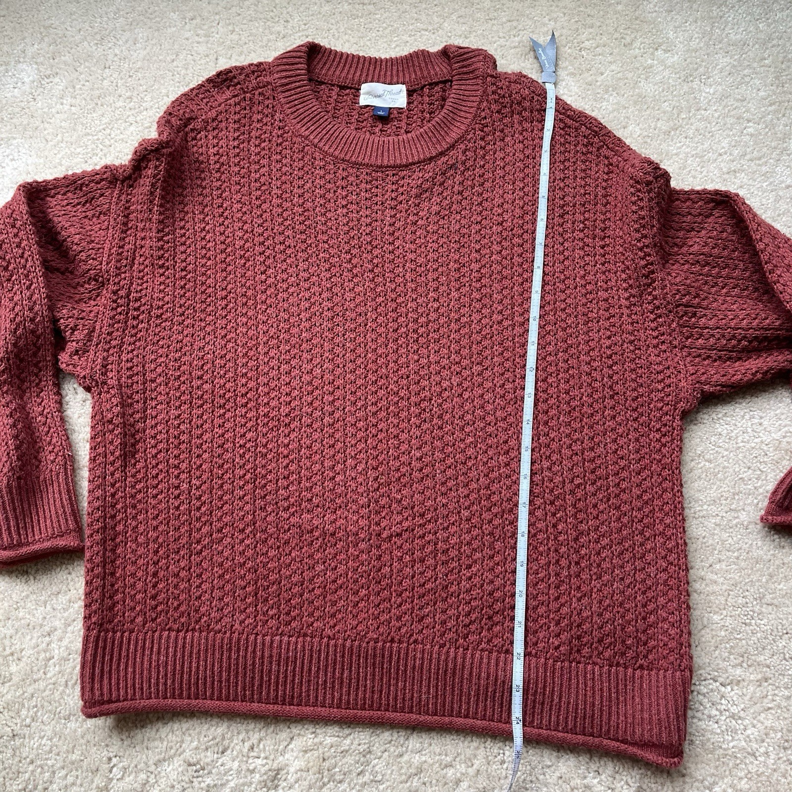 Universal Thread Women's Rust Red Knit Crewneck P… - image 6