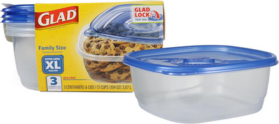 ware XL Square Food Storage Containers with Lock Tight Lids, Bpa-Free Family Siz