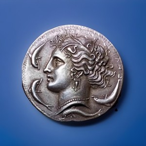 SICILY, Syracuse Dionysios I Greek Coin Decadrachm REPRO 925 STERLING SILVER