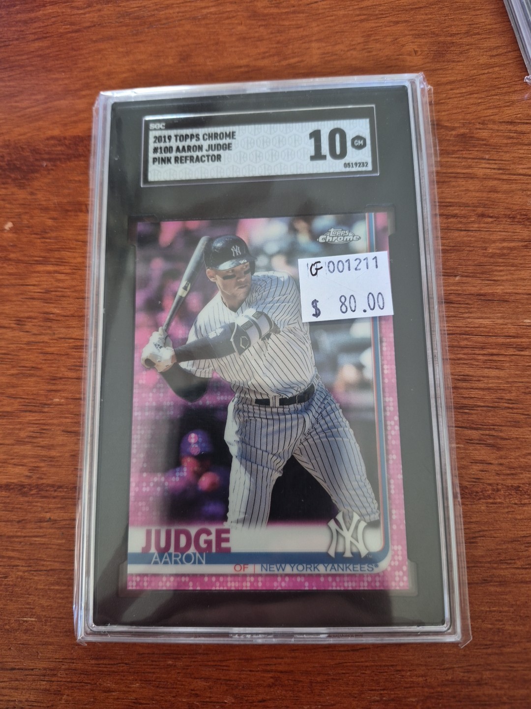 2019 Topps Chrome Aaron Judge Pink Refractor #100 SGC 10 GM G001211