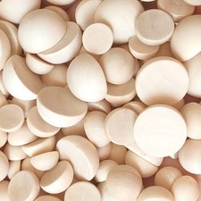 LWQYHTT 12/15/20mm Natural Unfinished Wood Beads Half 12/15/20mm, Beige