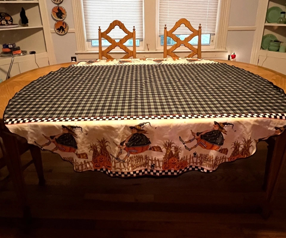 Mantel Ovalado Escoba Reino Margarita Bruja Halloween De Colección Foto 2 de 4