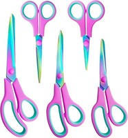 Scheren Set Edelstahl Farbige Titanbeschichtung Bastelschere 5Er Set FüR BüRo