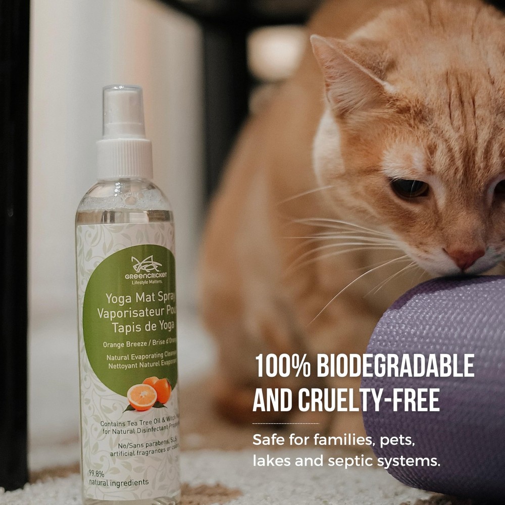 Eco-Friendly Yoga Mat Spray by Green Cricket with Natural Ingredients