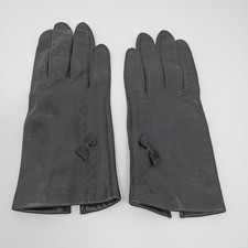 Vintage Leather Gloves Black Made In Italy For Kaufmann's Pittsburgh Sz 7